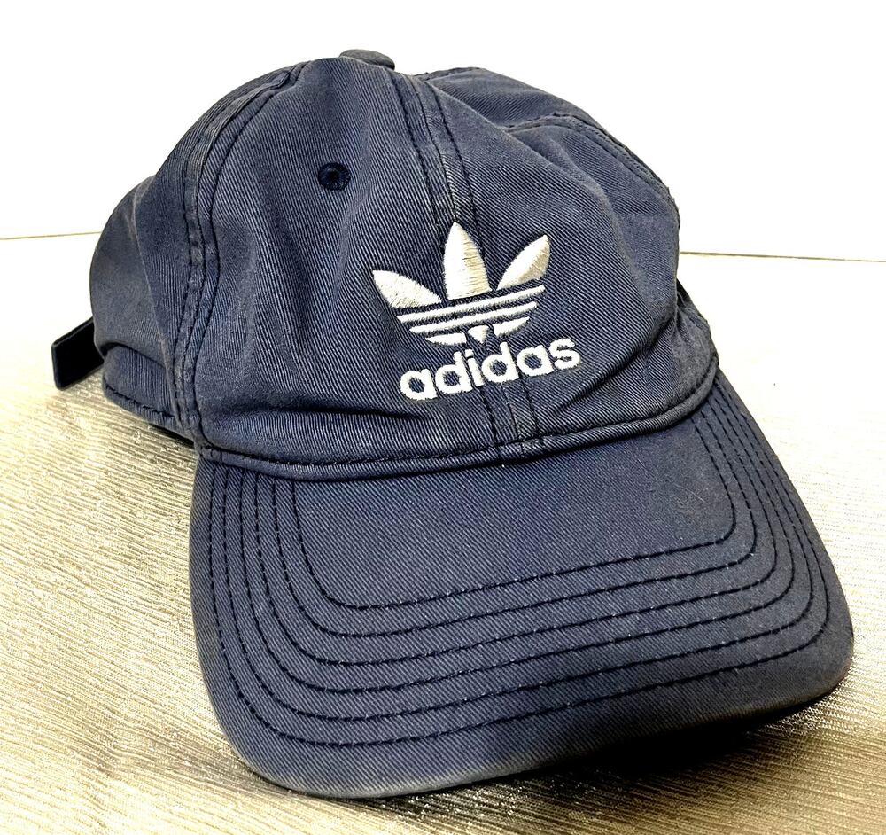Adidas Originals Blue Baseball Cap‎ Hat trefoil cotton adjustable adult O/S